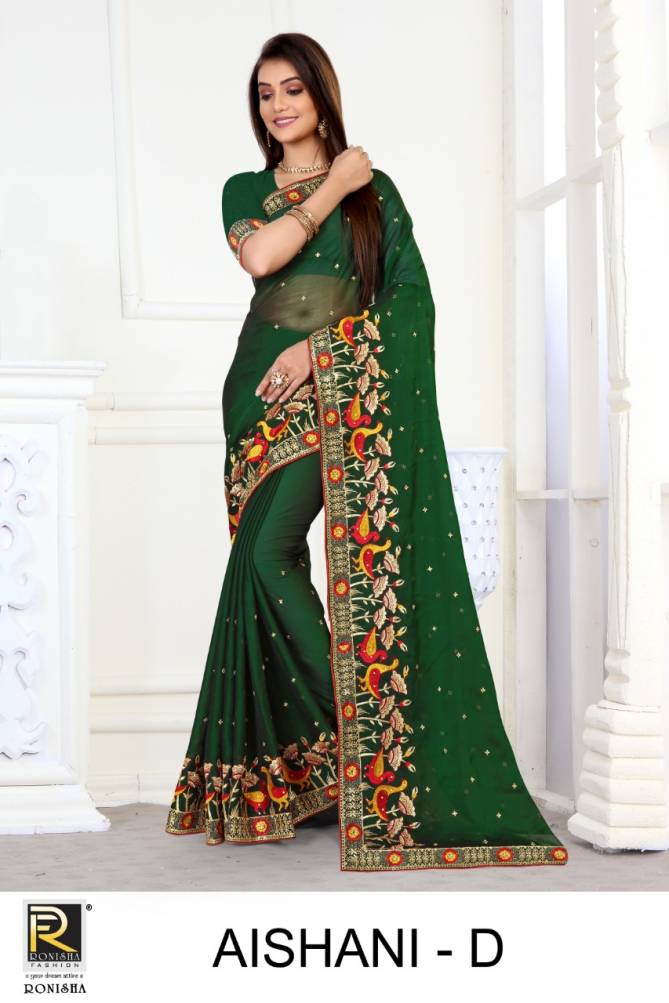 Ronisha Aishani New Designer Ethnic Wear Chiffon Printed Saree Collection
